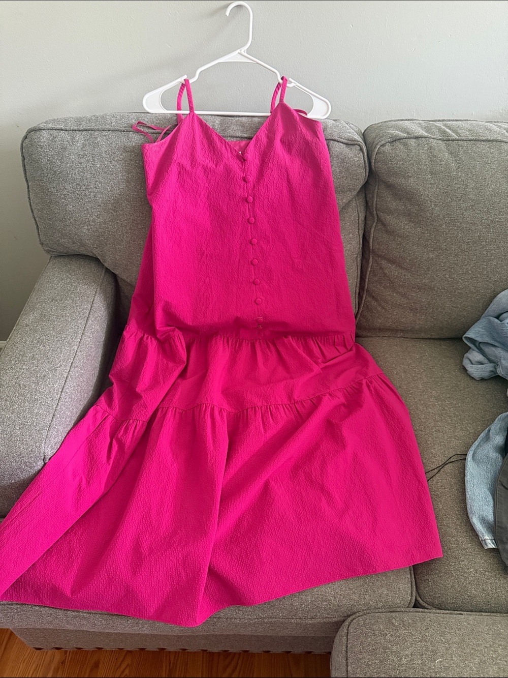 Ted Baker Hot Pink Tiered Button-Front Sundress